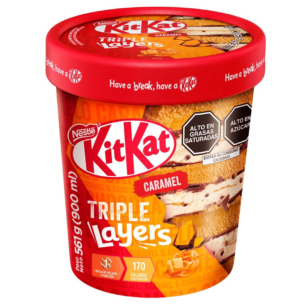 Helado KIT KAT Caramel Pote 900ml