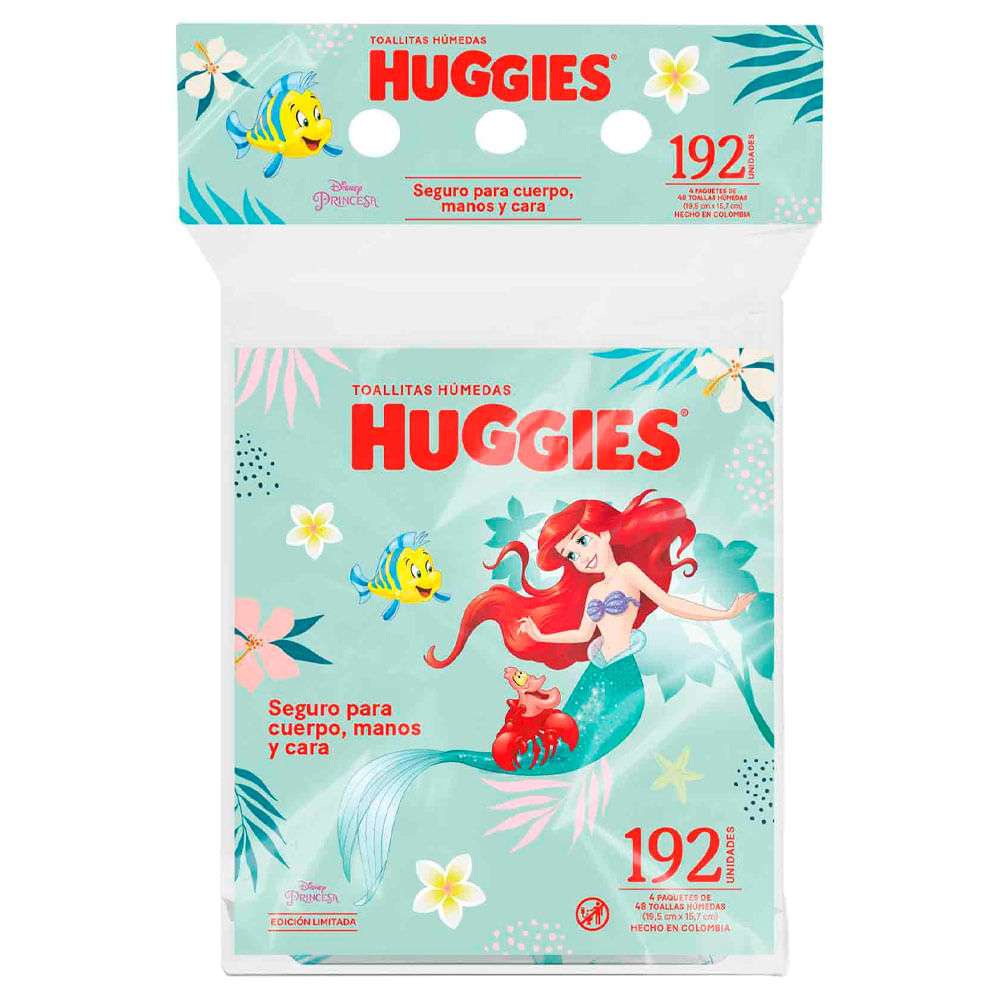 Toallitas Húmedas HUGGIES La Sirenita Paquete 192un
