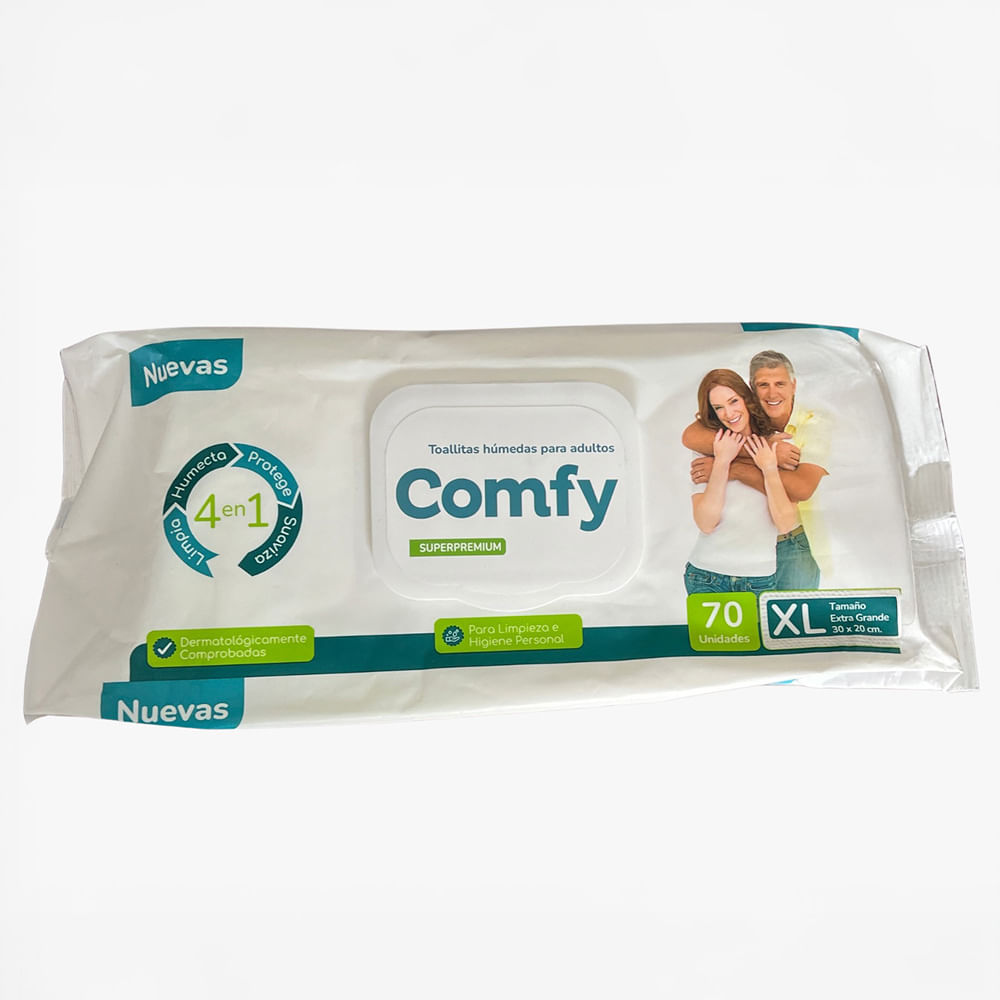 Toallitas Húmedas para Adulto COMFY Superpremium Paquete 70un
