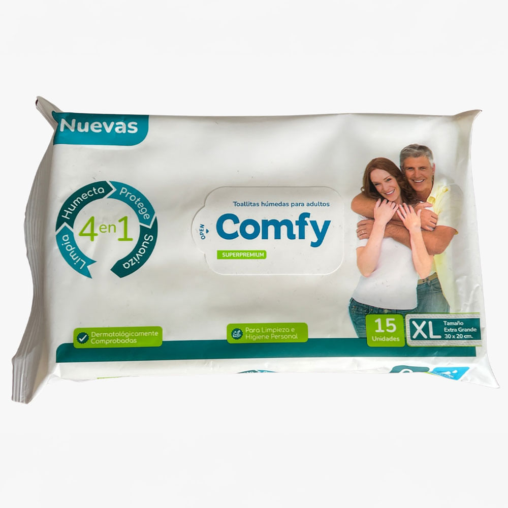 Toallitas Húmedas para Adulto COMFY Superpremium Paquete 15un
