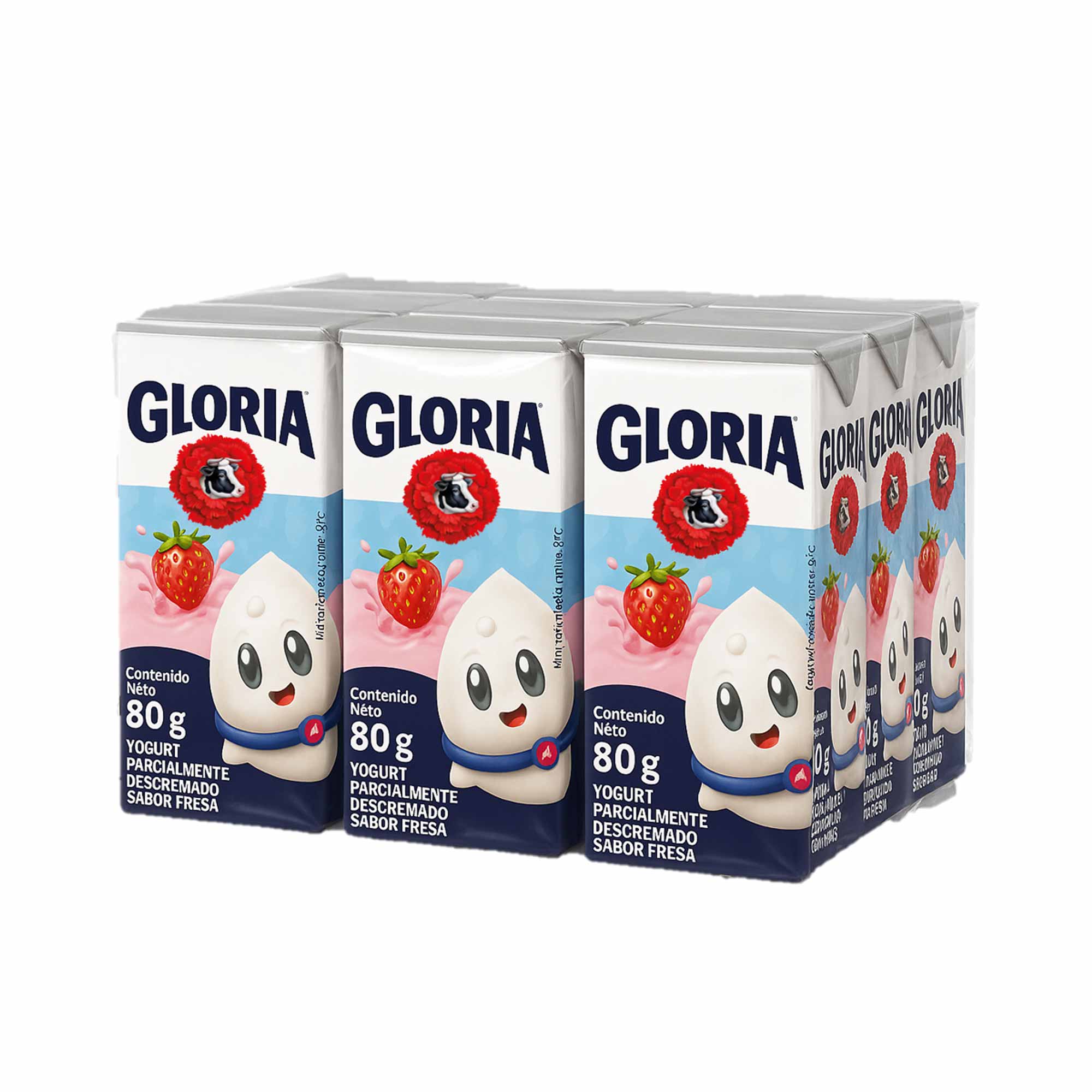 Yogurt Bebible GLORIA Niños Fresa Caja 80g Paquete 6un
