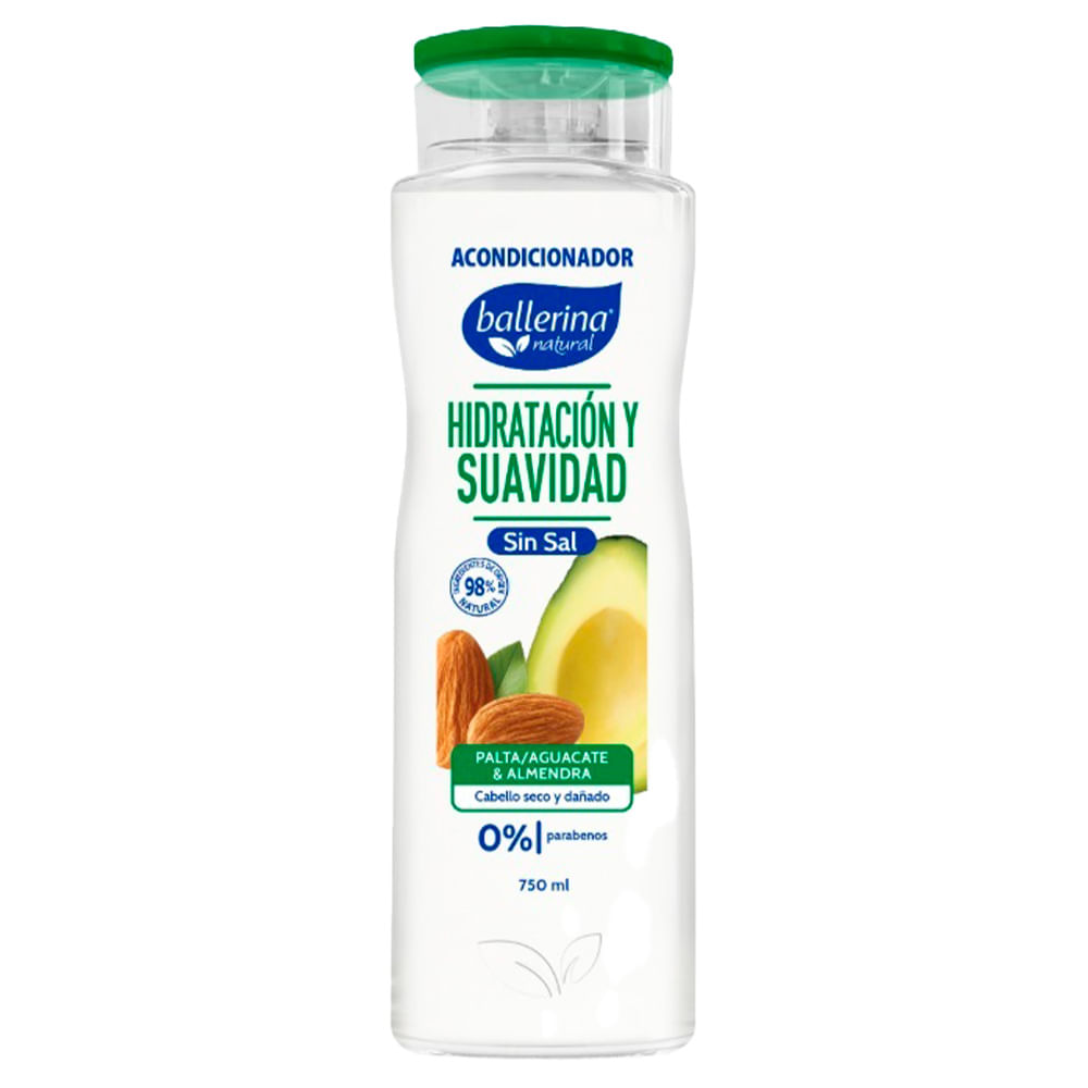 Acondicionador sin Sal BALLERINA Palta y Almendras Frasco 750ml