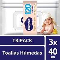 Toallitas Húmedas BABYSEC Super Premium 8 99% Agua Paquete 120un