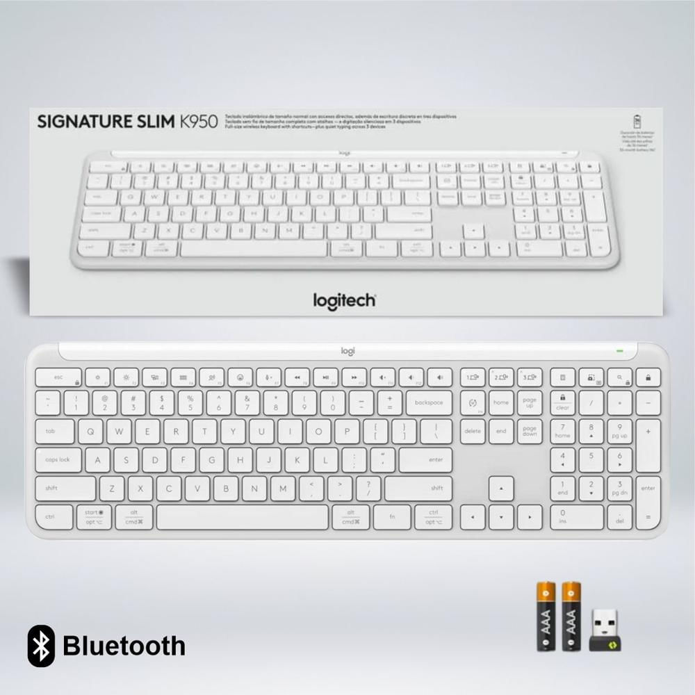 TECLADO SLIM SILENT K950 WIRELESS BOLT USB BLUETOOTH SP