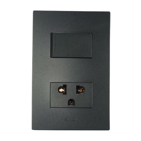 Interruptor + Tomacorriente Universal S220 Grafito Simon