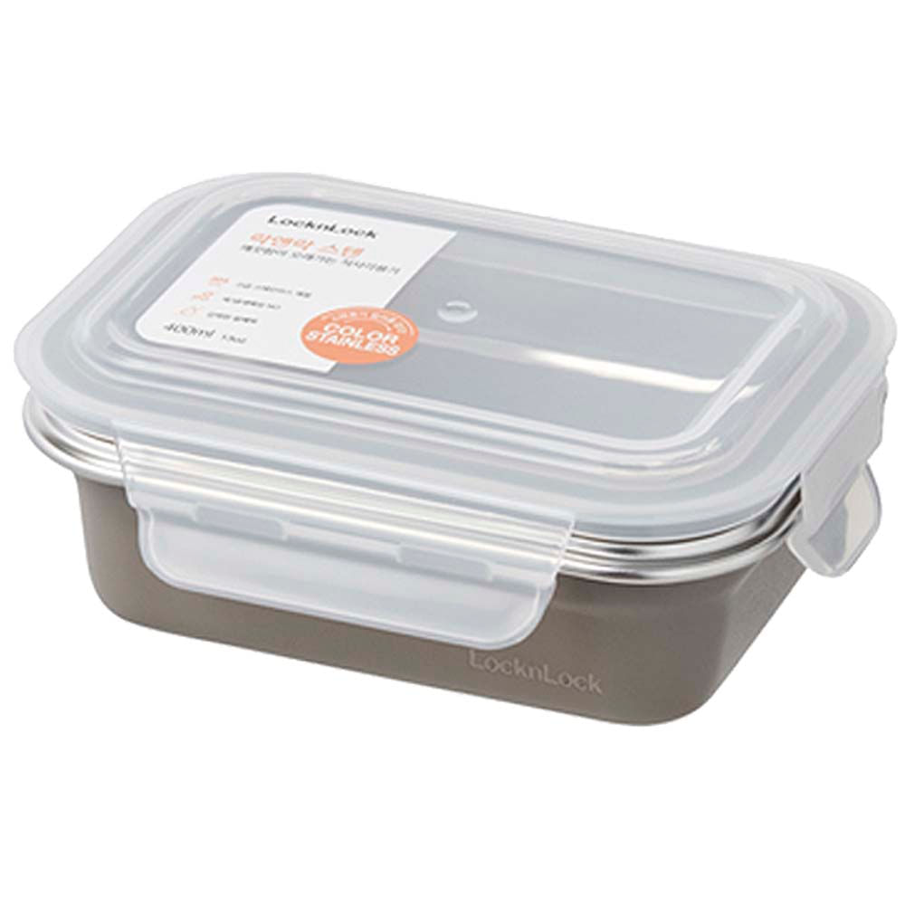 Envase LOCK&LOCK De Acero Gray 400ml R