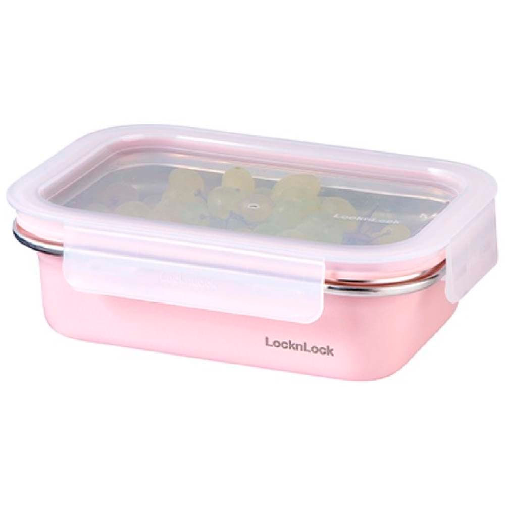 Envase LOCK&LOCK Acero Pink 600ml Recto