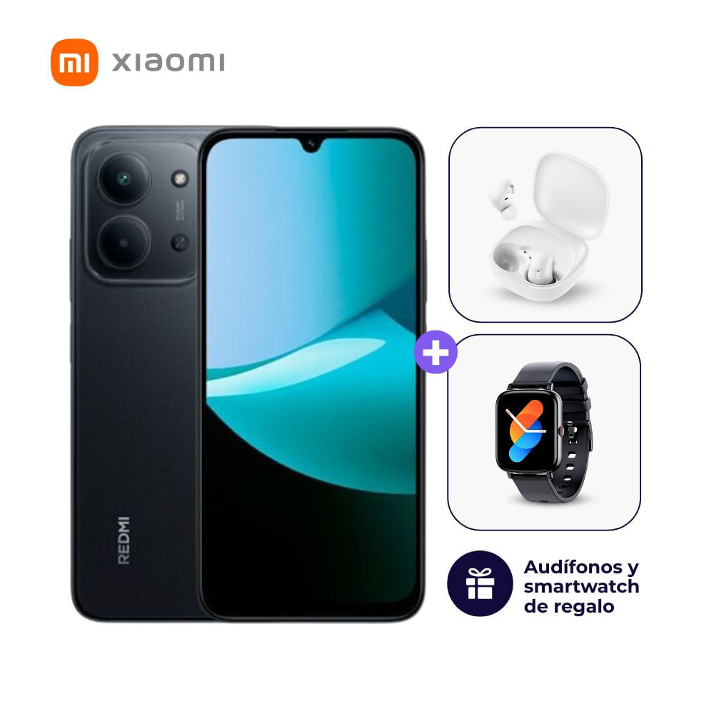 Xiaomi Redmi 15C 256GB 4GB Ram Color Negro + Smartwatch + Audifonos