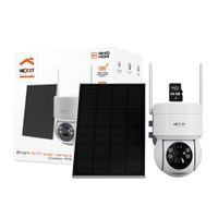 Cámara Wifi PTZ Nexxt NHC-OP20S 3MP 2K Panel Solar Sirena Reflector IP65 + SD 64GB