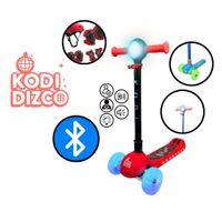 SCOOTER PARA NIÑOS CON LUCES Y BLUETOOTH KODI DIZCO  NEGRO CON ROJO