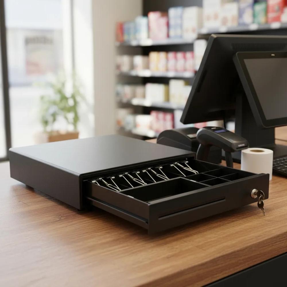 Gaveta caja registradora para guardar dinero metálico 33.5x36.8x8cm 4 pisabilletes 5 monederos M330E