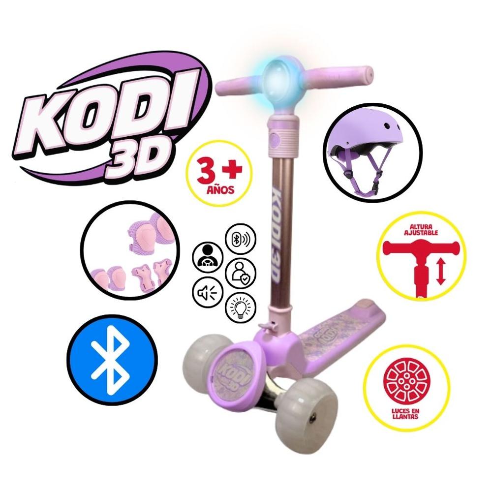SCOOTER PARA NIÑAS CON BLUETOOTH Y LUCES KODI 3D ENCANTO