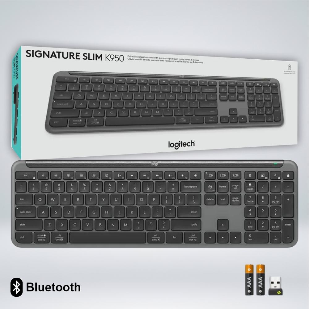 TECLADO SLIM SILENT K950 WIRELESS BOLT USB BLUETOOTH