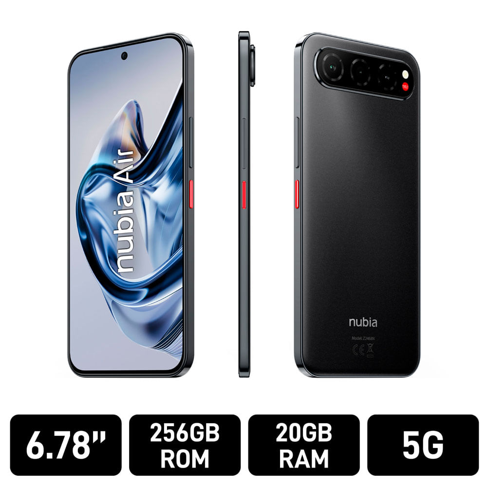 Smartphone ZTE Nubia Air 6.78'' 8GB 256GB 50MP + 2MP + 0.08MP Negro