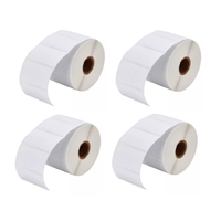 04 rollos de 1000 etiquetas adhesivas térmico 50x25mm 2x1 pulgadas blanco