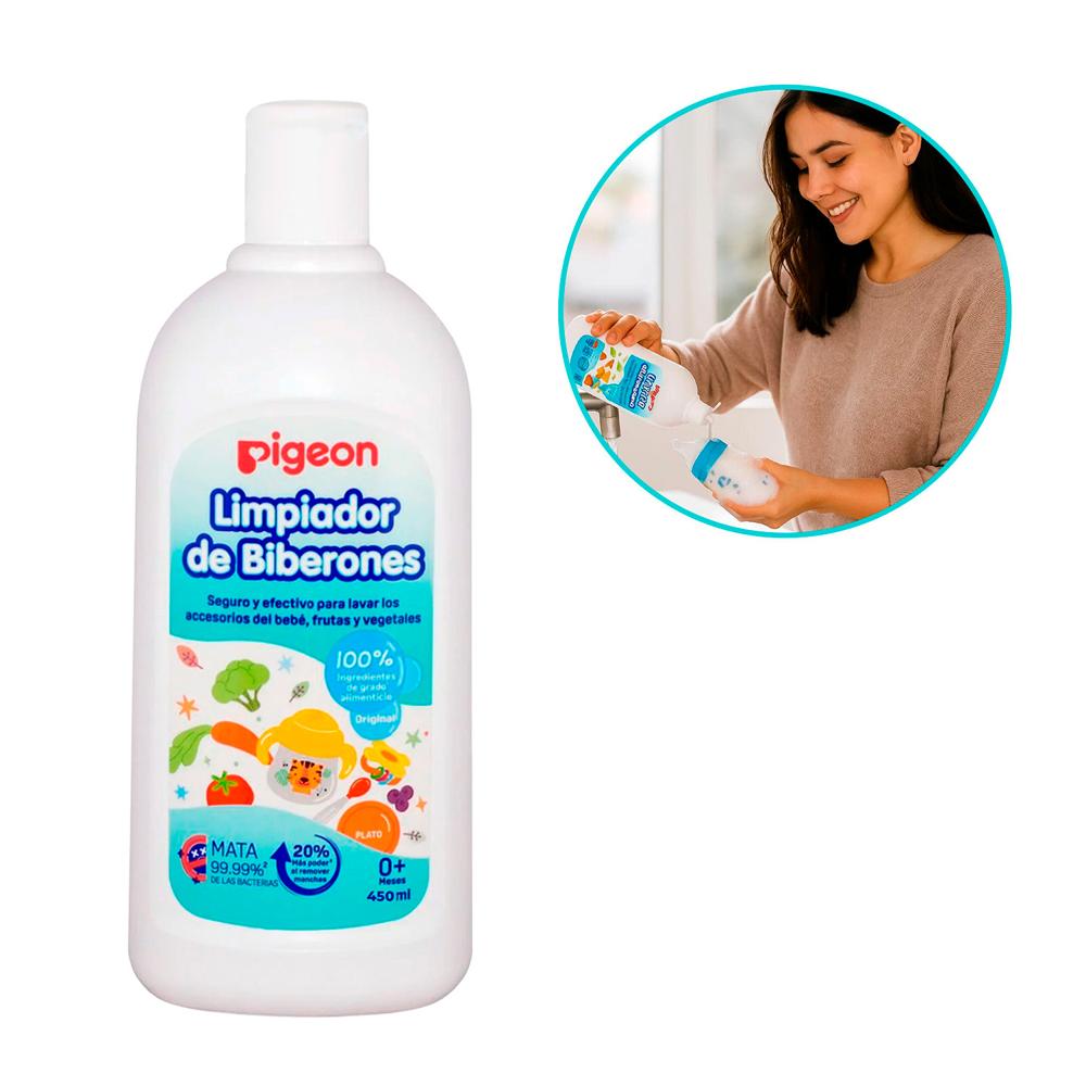 Limpiador de Biberones 450ml Pigeon Seguro y Eficaz