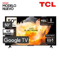 Televisor TCL 50 Pulg UHD 4K LED Smart TV 50V6C - Modelo 2025 - Negro