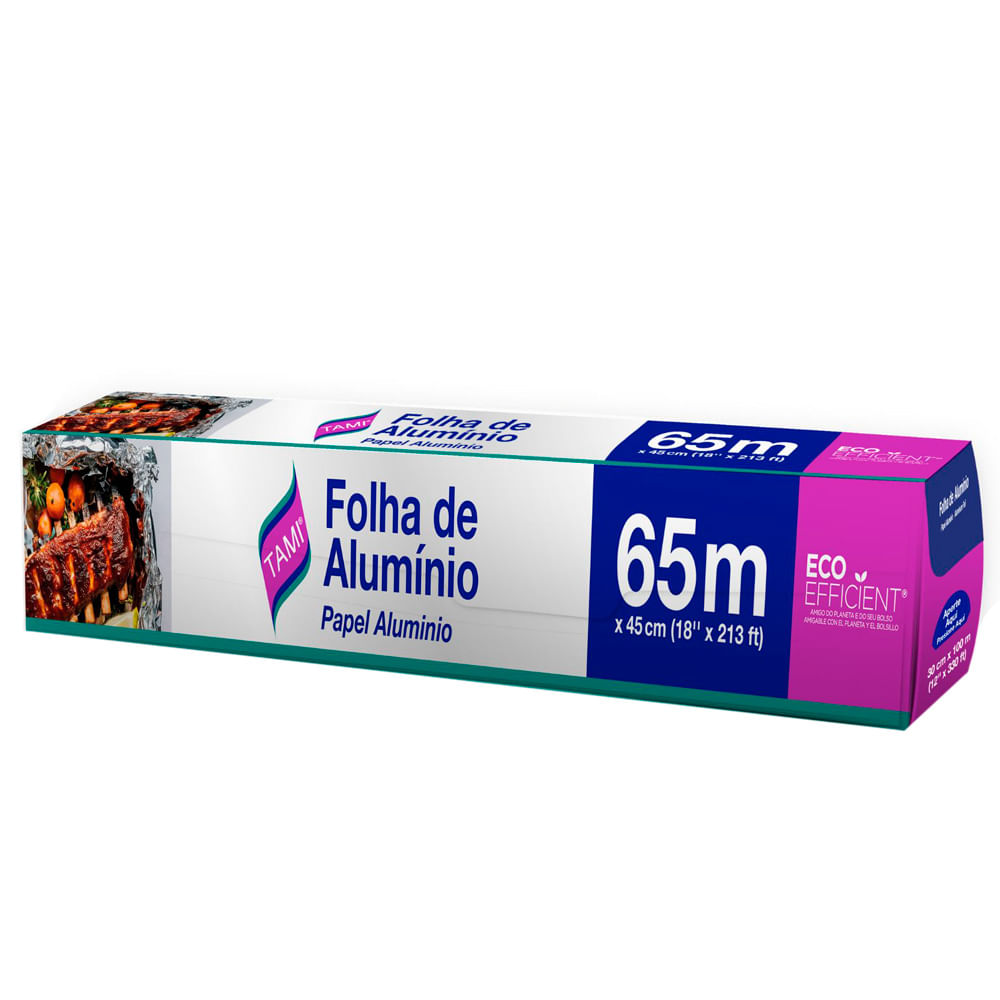 Papel Aluminio TAMI Rollo 45cmx65m C/S