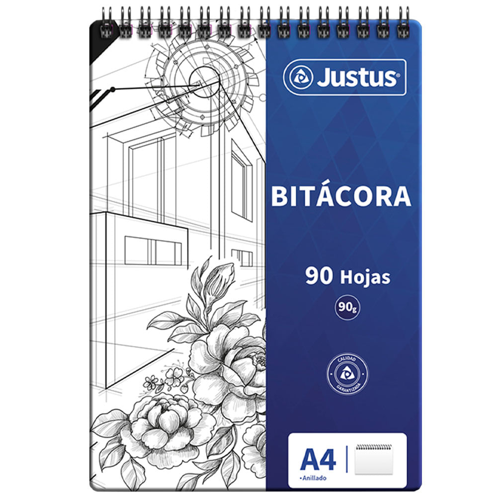 Block JUSTUS Anillado Bitácora A4 90 Hojas