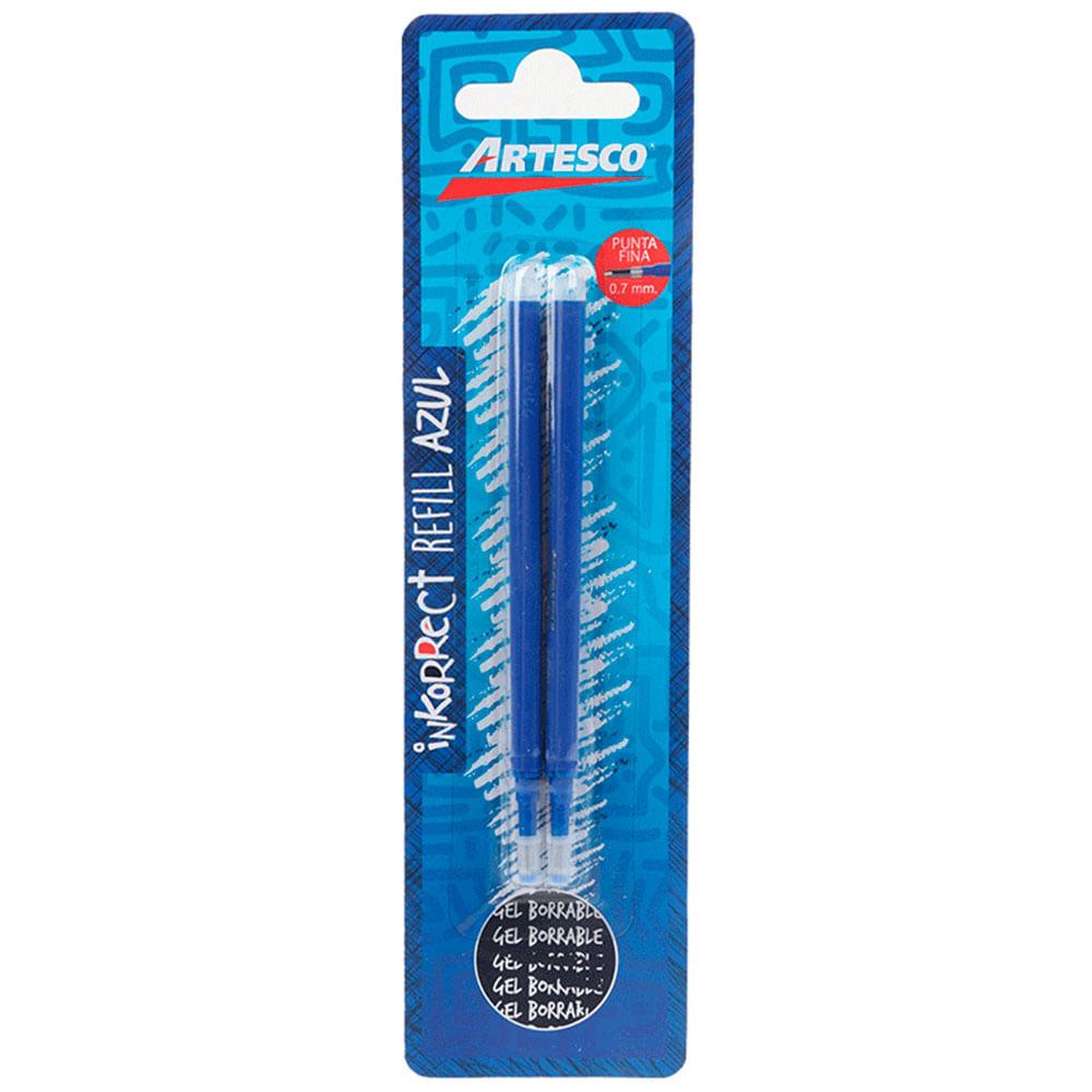 Lapiceros ARTESCO Refill Inkorrect Paquete 2un