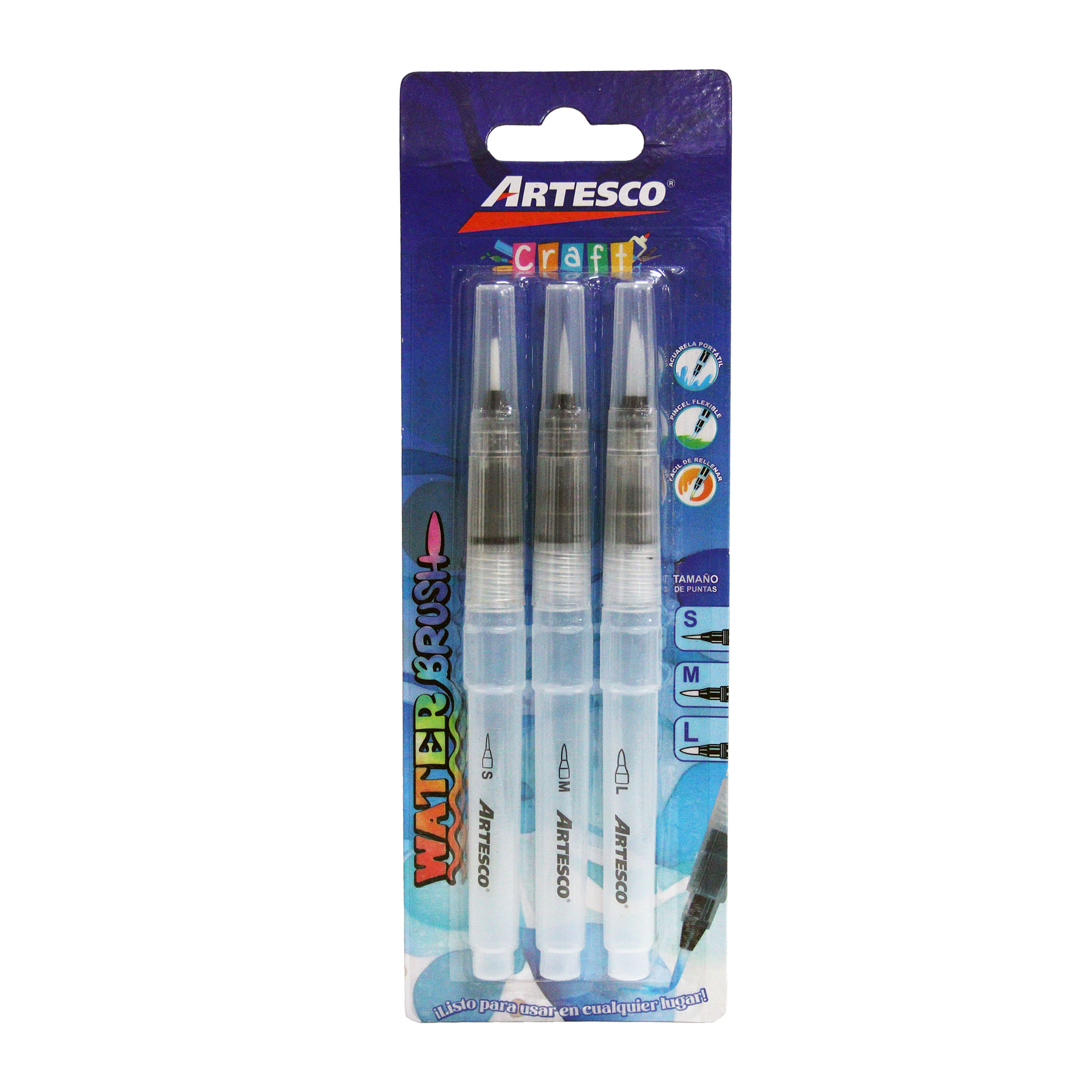 Pincel para Agua ARTESCO 15.5cm Blíster 3un