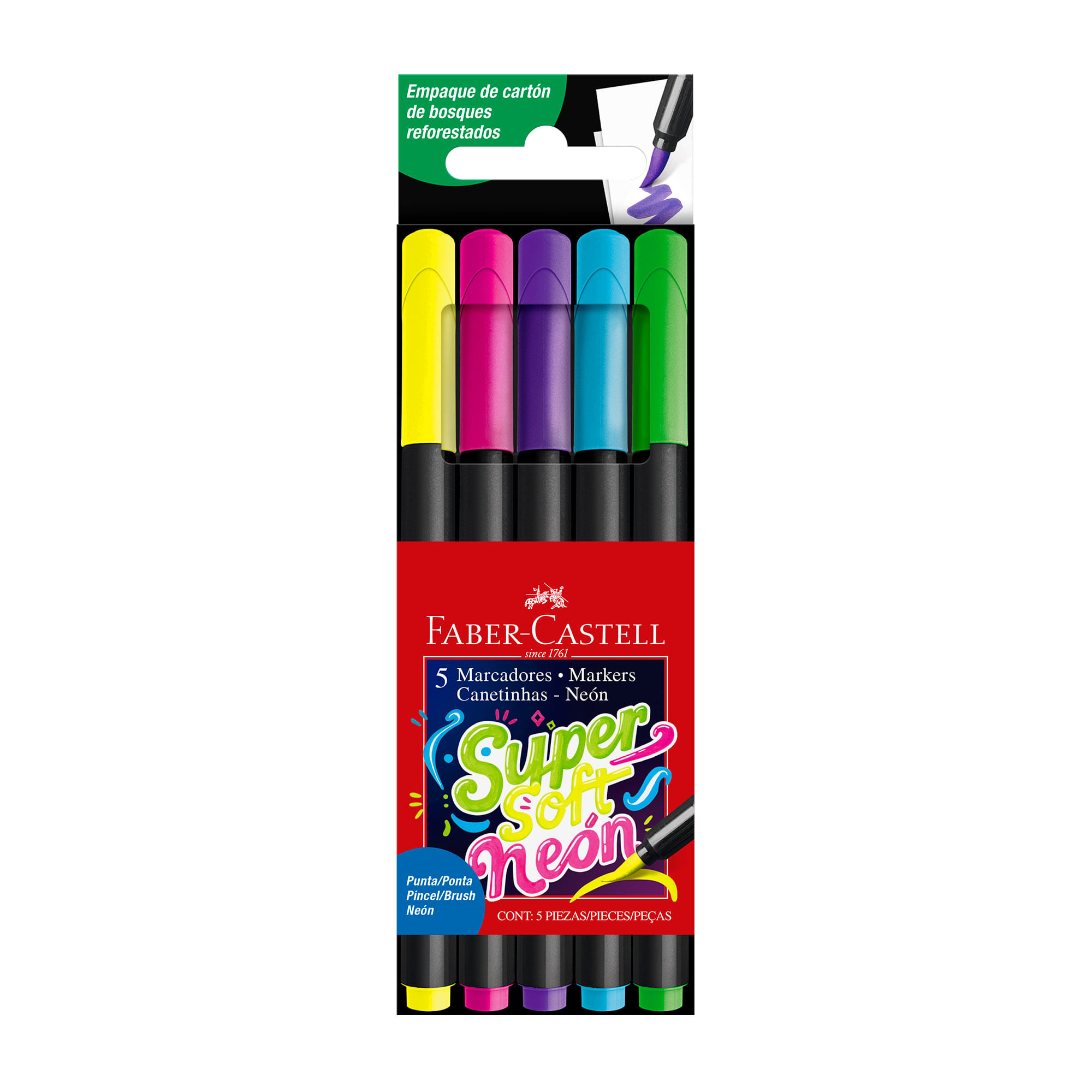 FABER CASTELL Marcadores Supersoft Neonx5