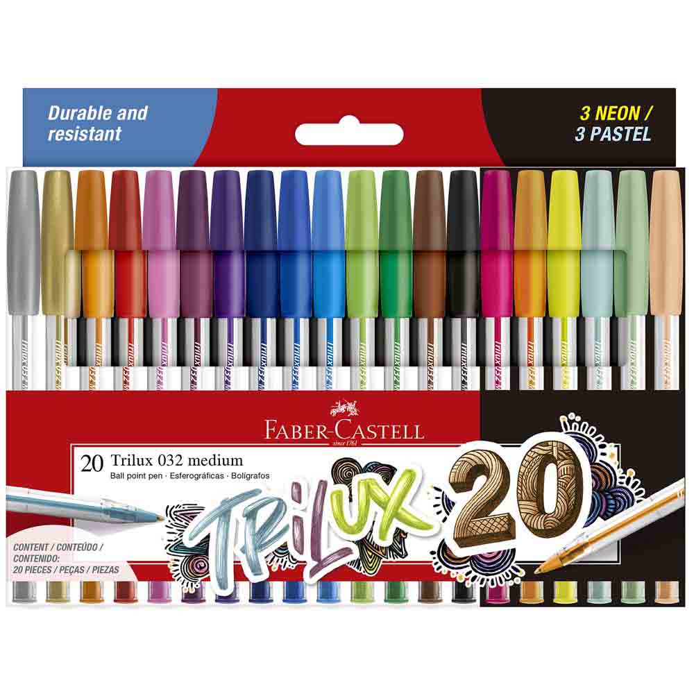 Lapiceros FABER CASTELL Trilux 032m Durable and Resistent 20un