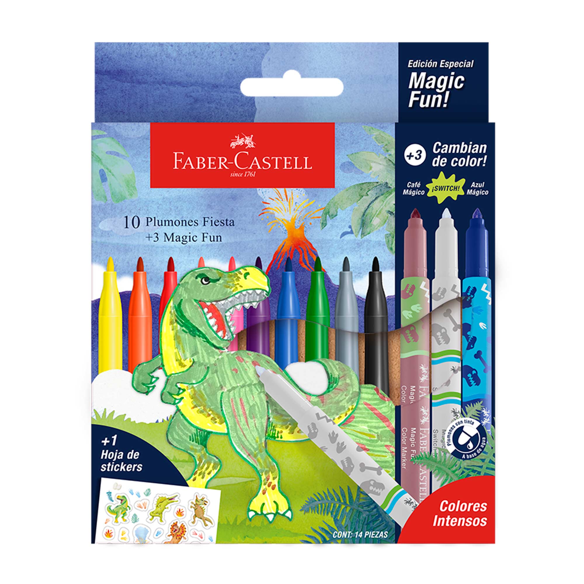 FABER CASTELL Marcador Dino Fiesta 45+3 Marc
