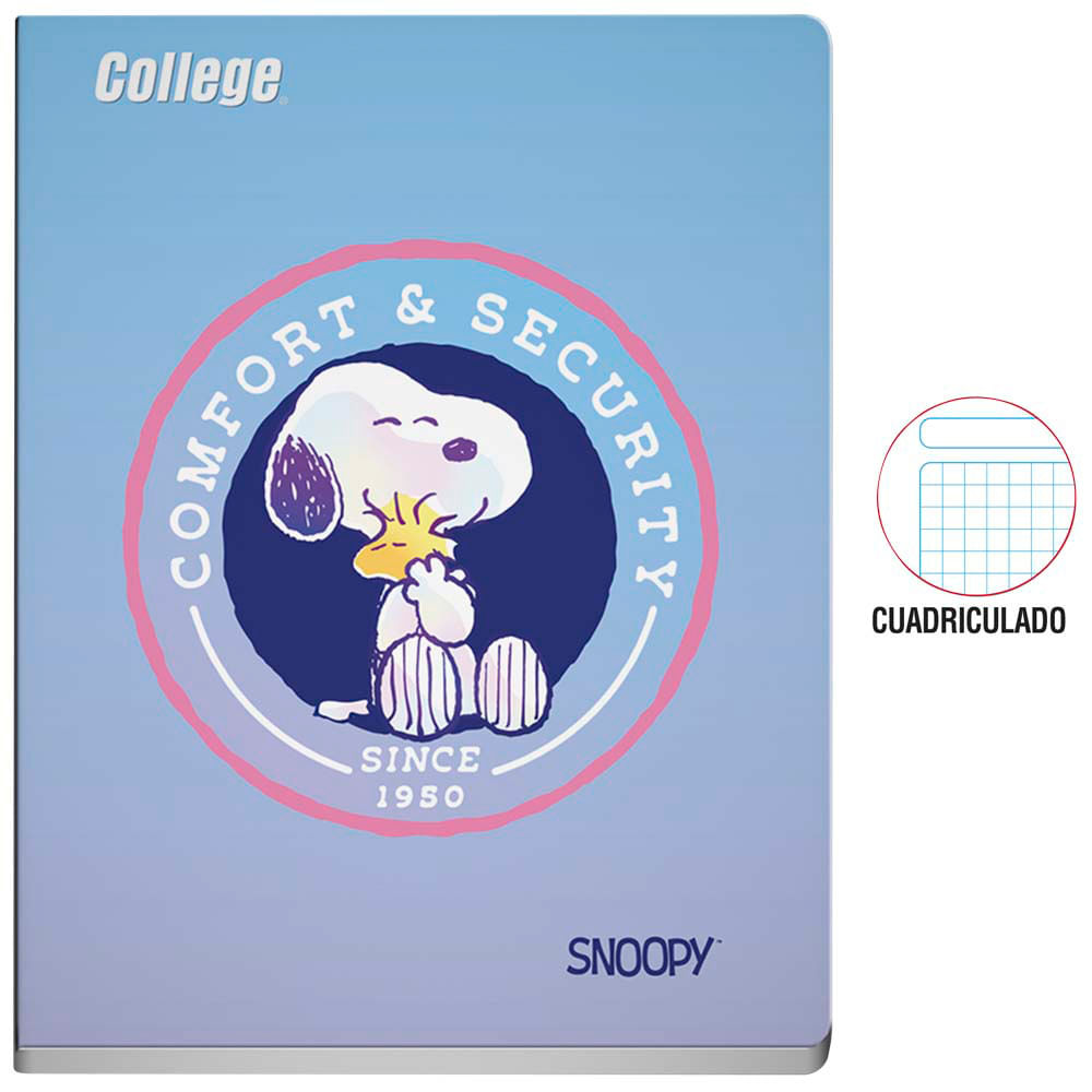 Cuaderno COLLEGE Deluxe Cuadriculado Snoopy