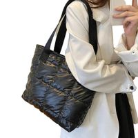 Bolso Tote Bag Negro Hombro Mano Puffer Shopper Mujer Navidad Genieka