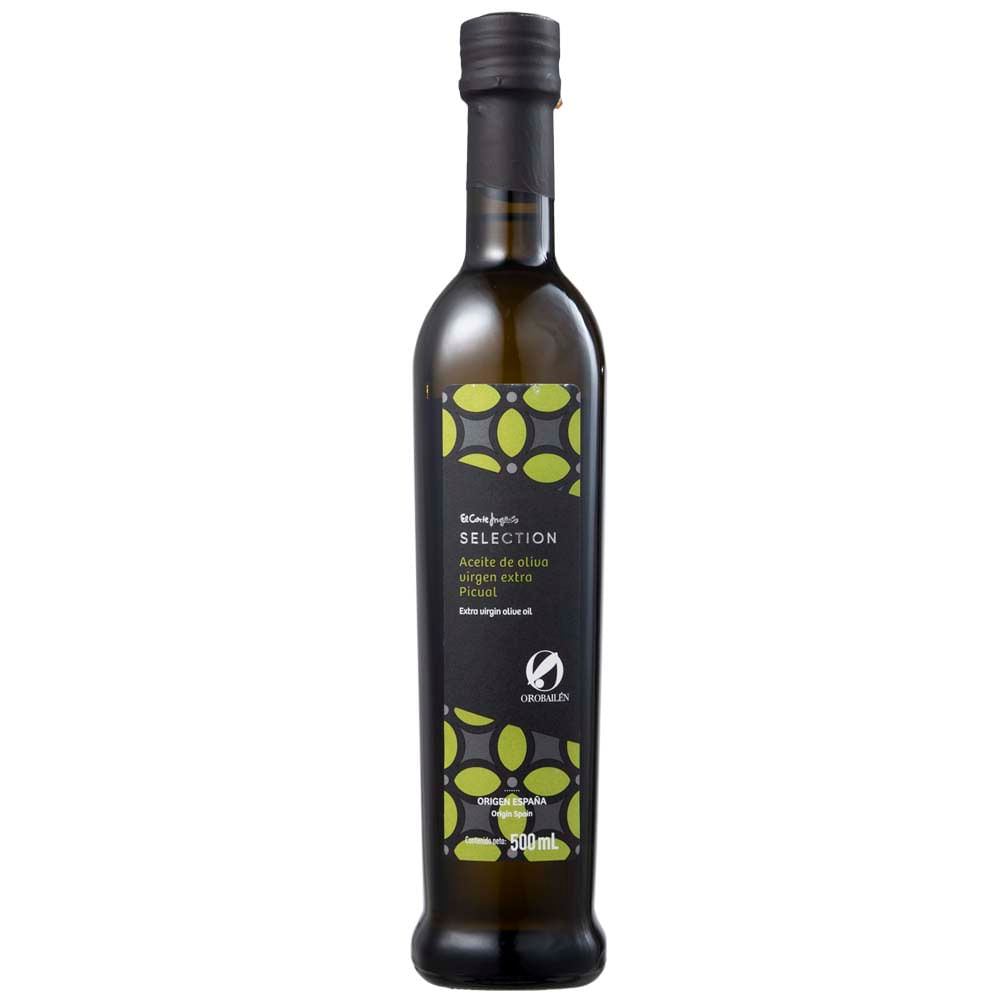 Aceite de Oliva Extra Virgen EL CORTE INGLÉS SELECCION Oro Bailén Variedad Picual Botella 500ml