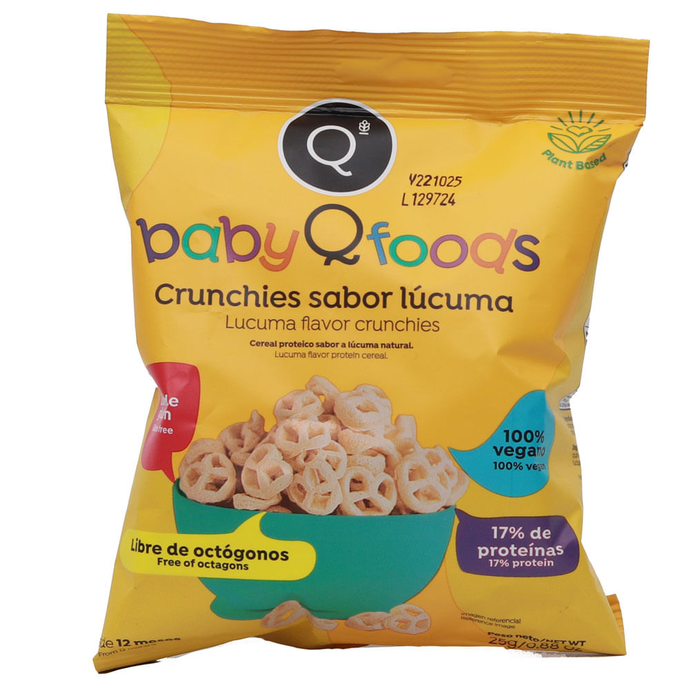 Crunchies Sabor Lúcuma QFOODS Bolsa 25g