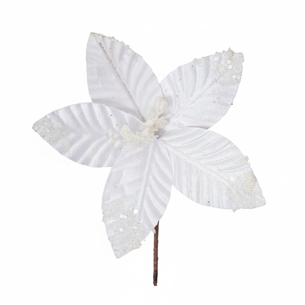 SETX8 FLORES POINSETTIAS 27CM PVC BLANCO
