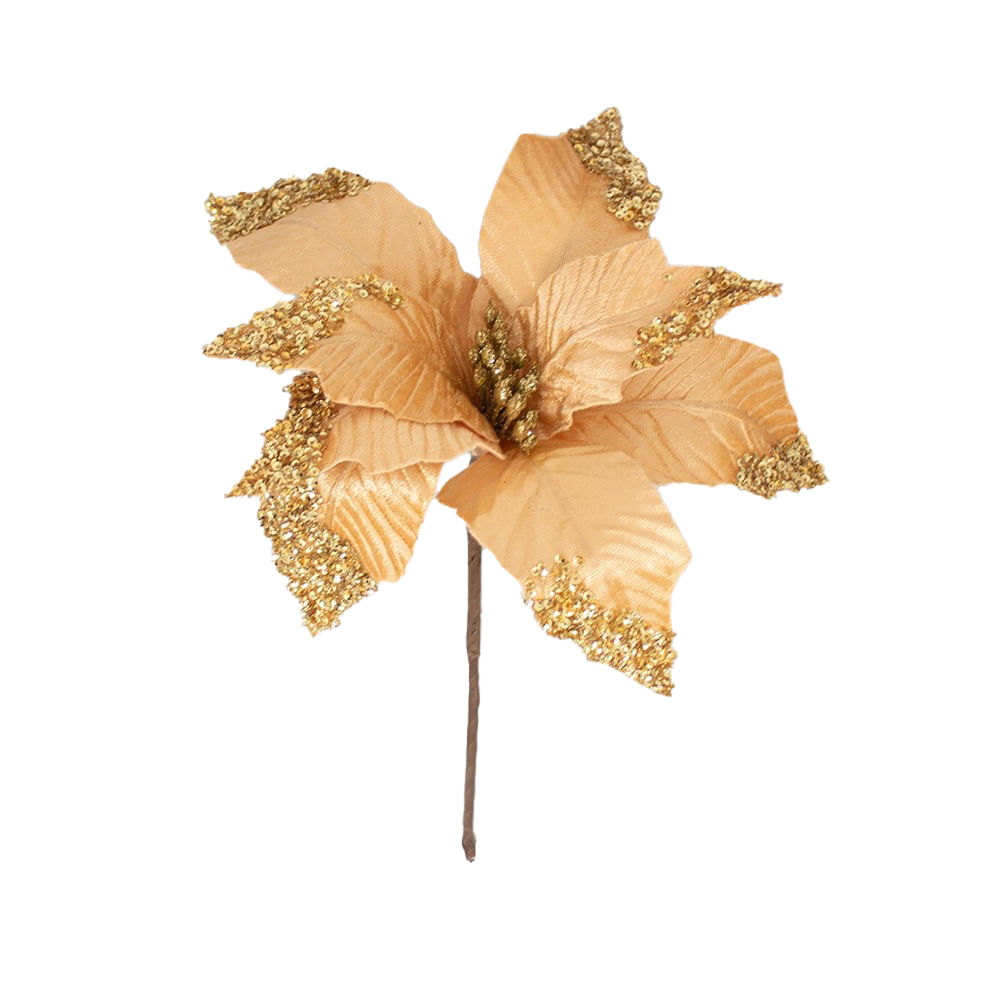 SETX4 POINSETTIAS DORADA PVC