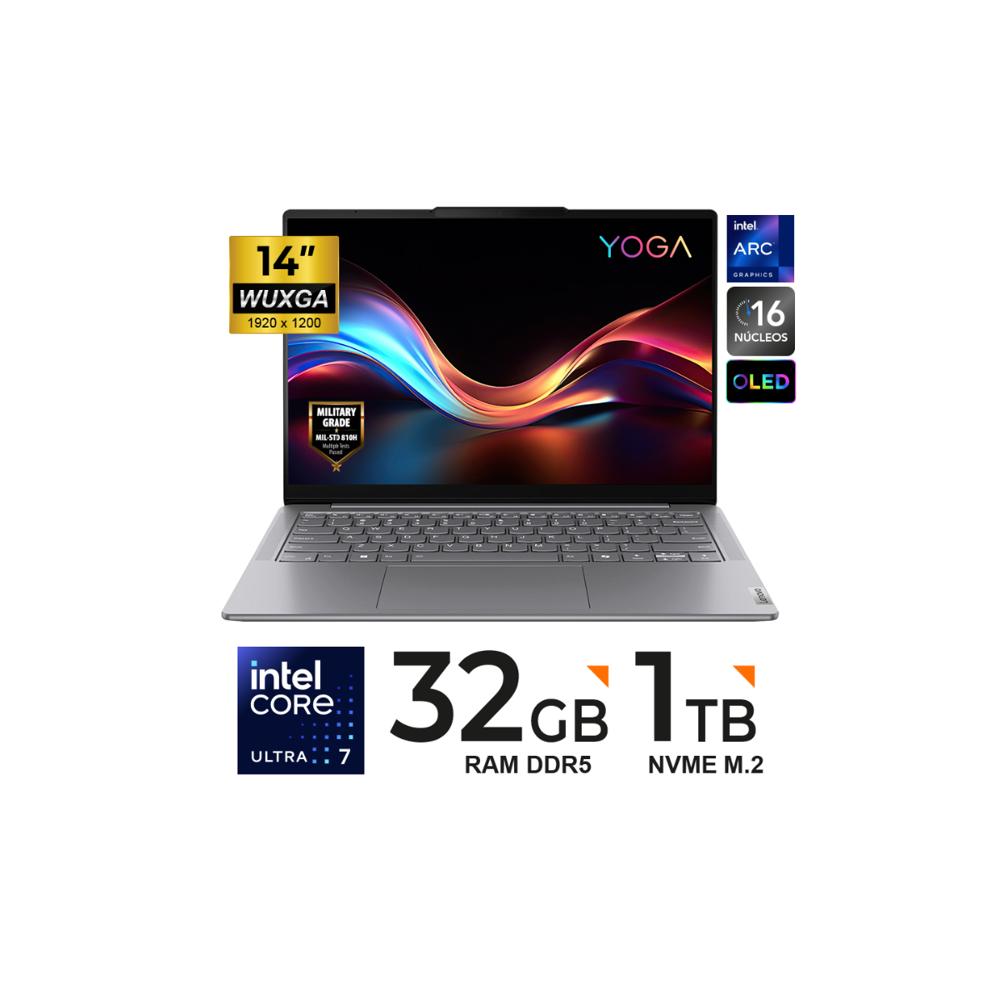 Laptop Lenovo Yoga Slim 7 14IMH9 14 WUXGA OLED Core Ultra 7 155H 32GB LPDDR5 1TB SSD FreeDOS