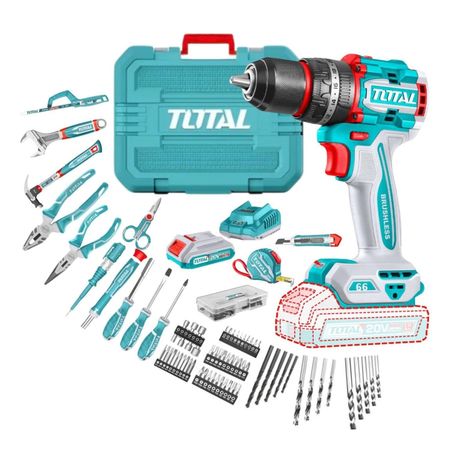 Taladro 20v + Set de Herramientas 165 pcs Total THKTHP11652 Taladro 20v y Set de Herramientas 165 pcs Total THKTHP11652