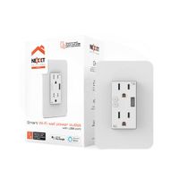 Tomacorriente de pared inteligente NHE-W100 Nexxt 2 tomas 1 USB Activación Voz