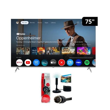Televisor JVC QLED 75 PULGADAS  4K Ultra HD Google TV LT-75KB507 MAS Antena Digital