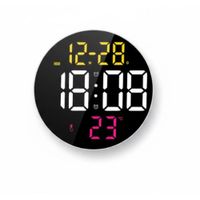 Reloj Led Multifuncional De Pared Redondo Digital Con Control