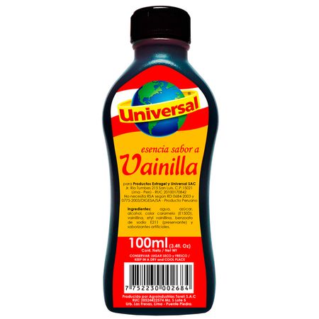 Esencia de Vainilla UNIVERSAL Frasco 100ml | plazaVea - Supermercado