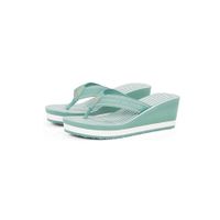 Sandalias para Mujer Tommy Hilfiger con Plataforma Modelo 8521 Color Verde Rayas Blancas