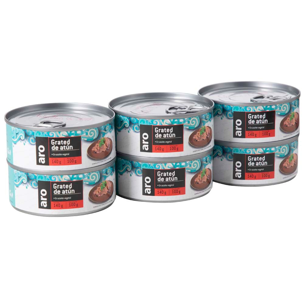 Grated de Atún en Aceite ARO Lata 140g Paquete 6un