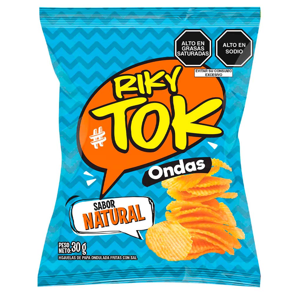 Papas Ondas Natural RIKYTOY Bolsa 30g Paquete 6un