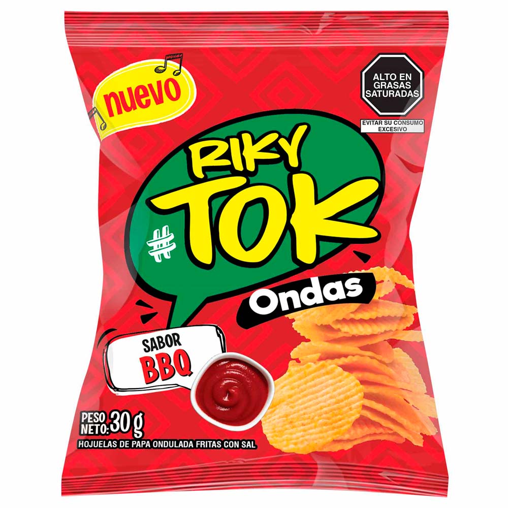 Papas Ondas Picantes RIKYTOY Bolsa 30g Paquete 6un