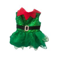 Vestido navideño duende lentejuelas perros y gatos talla 2