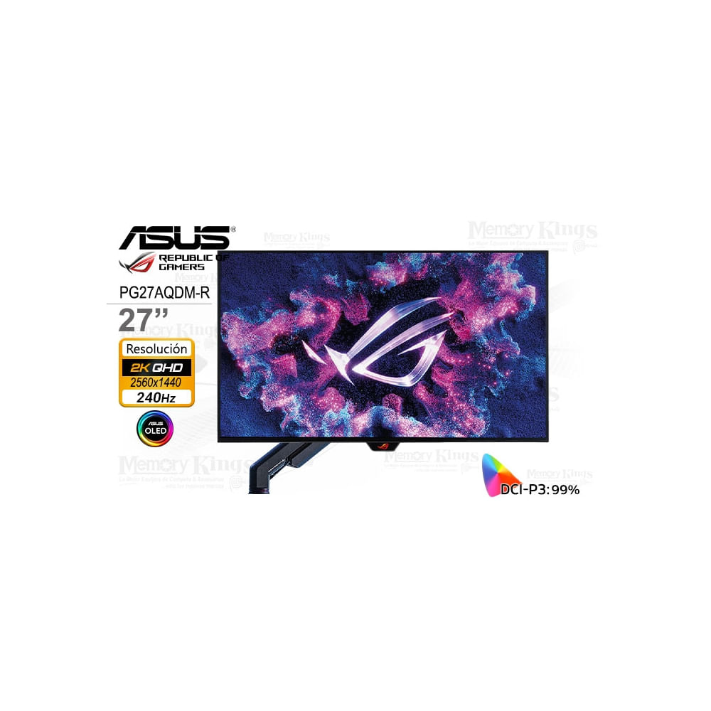 Monitor ASUS ROG Swift 27 OLED 2K QHD 240Hz 003ms   para Gaming y Pivote Ajustable