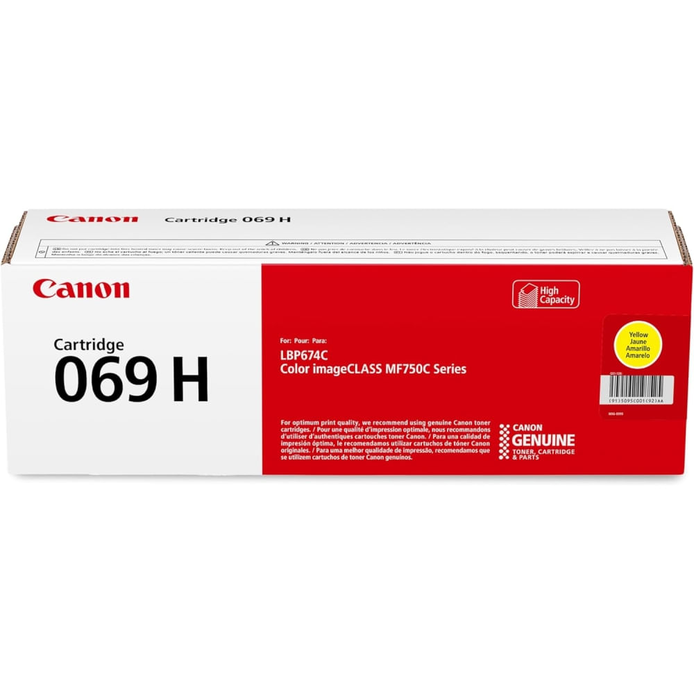 Tóner Amarillo Canon 069H Alta Capacidad para MF753Cdw y MF751Cdw Eficiencia y Calidad Superior