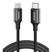 Cable USB-C a Lightning MFi Nickel Plating ABS Shell 1m Black UGREEN US171 - 60751