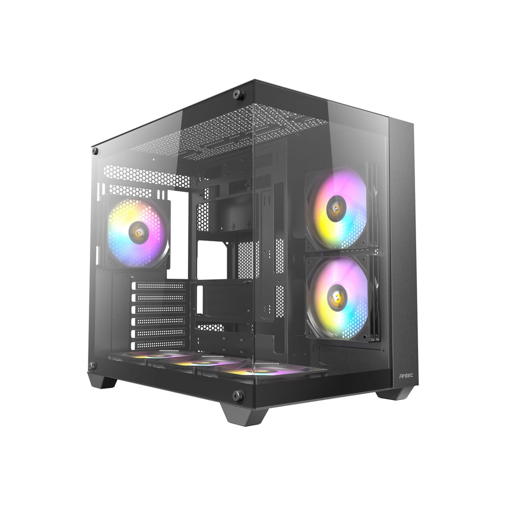 Caja Mid Tower Antec CX800 ARGB con 3 ventiladores LED color negro excelente ventilación y diseño