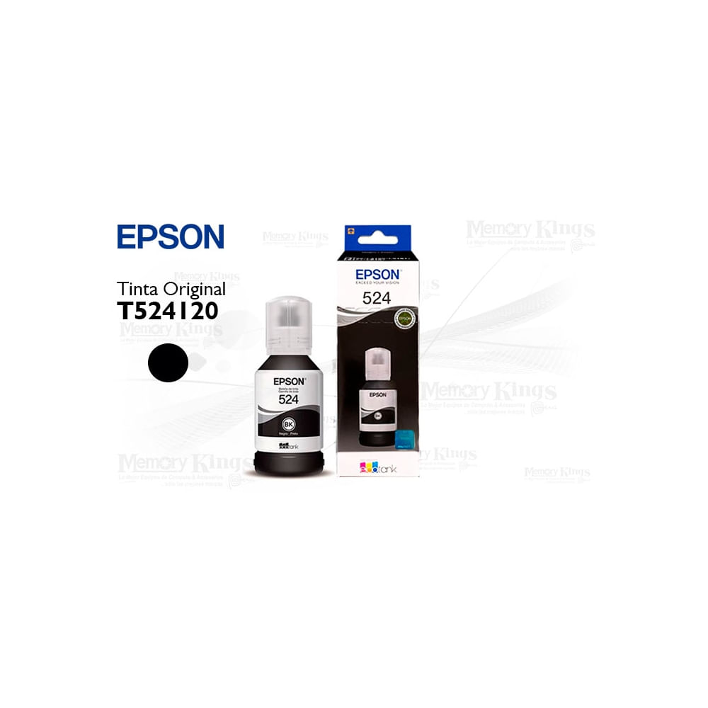 Tinta negra Epson 524 para impresoras Excelente calidad de impresión y gran rendimiento